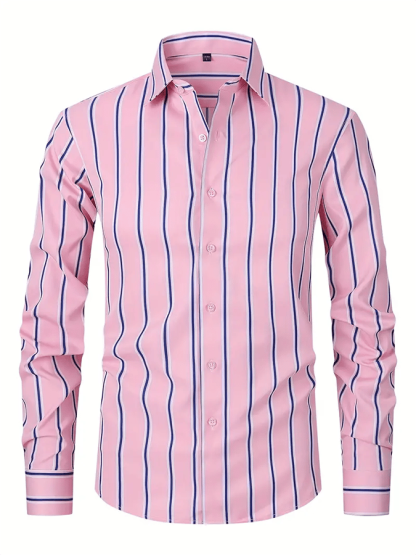 Men's Striped Business Casual Shirt