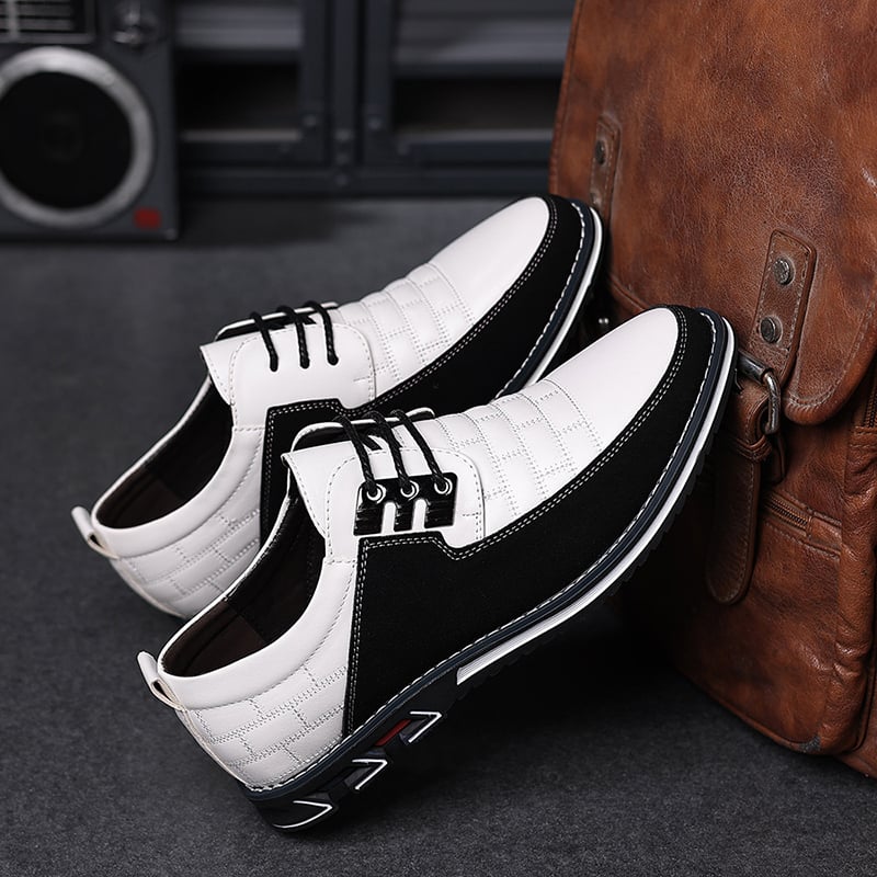 Men'S Patchwork Fashionable Casual Leather Shoes