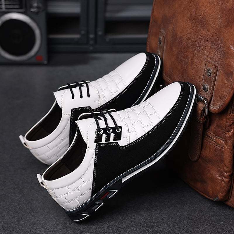 Men'S Patchwork Fashionable Casual Leather Shoes
