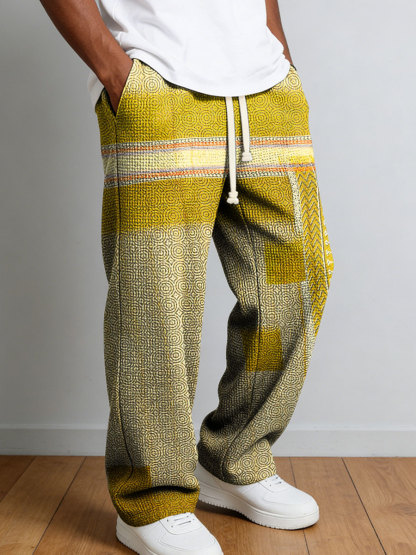 Men's Geometry Color Gradient Art Print Casual Suit Pants