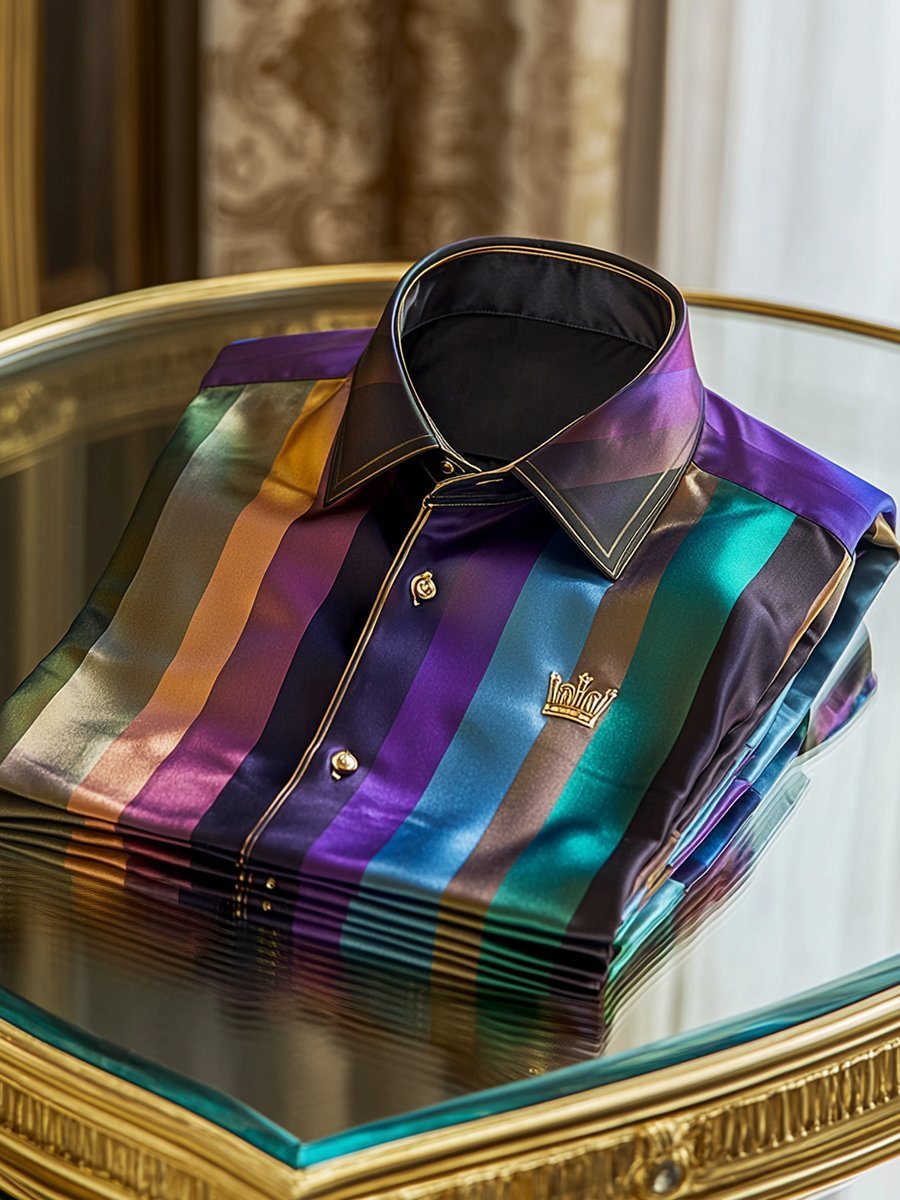 Men's Satin Luxury Business Long Sleeve Shirt