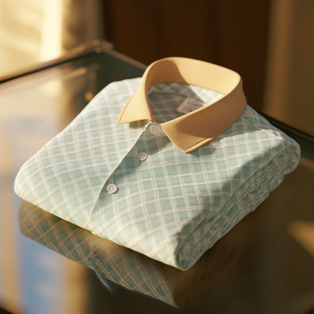 Men's Business Casual Jacquard Button Short Sleeve Polo Shirt