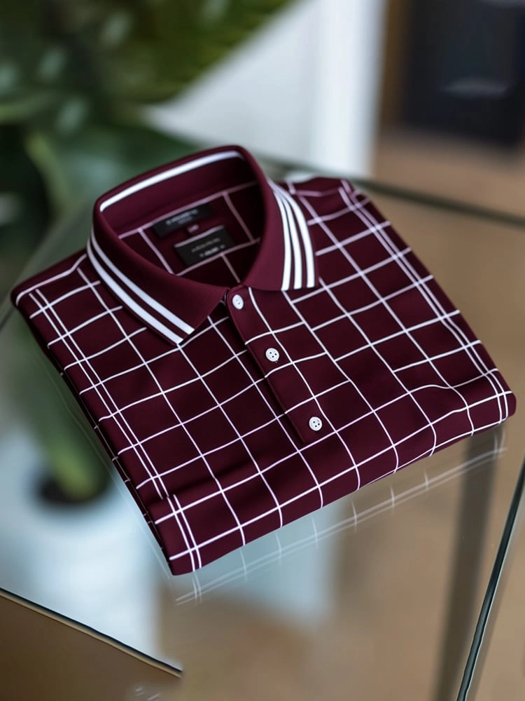 Men's Classic Business Logo Button Short Sleeve Polo Shirt