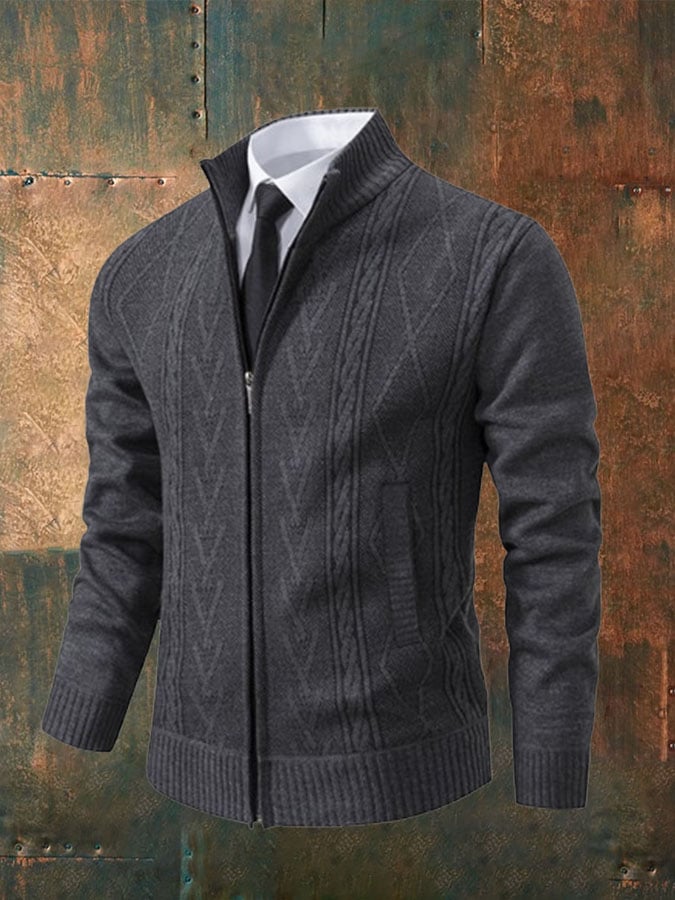 Men's casual knitted sweater cardigan