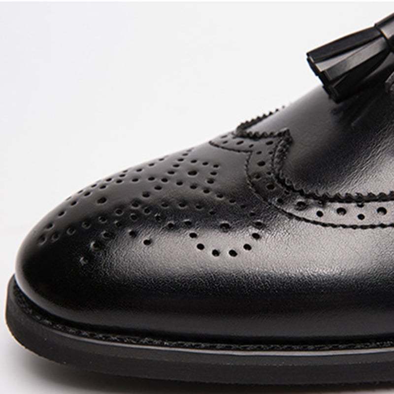 Vintage Carved Business Casual Tassel Leather Shoes