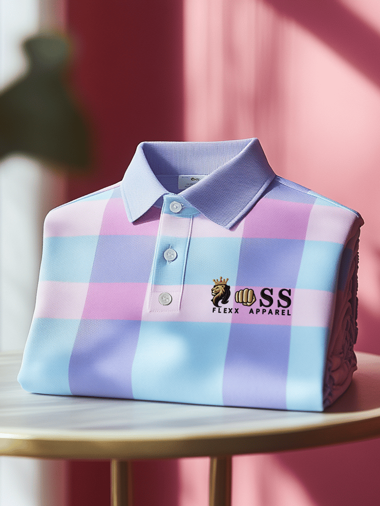 Men's Business Casual Printed Short Sleeve Polo Shirt