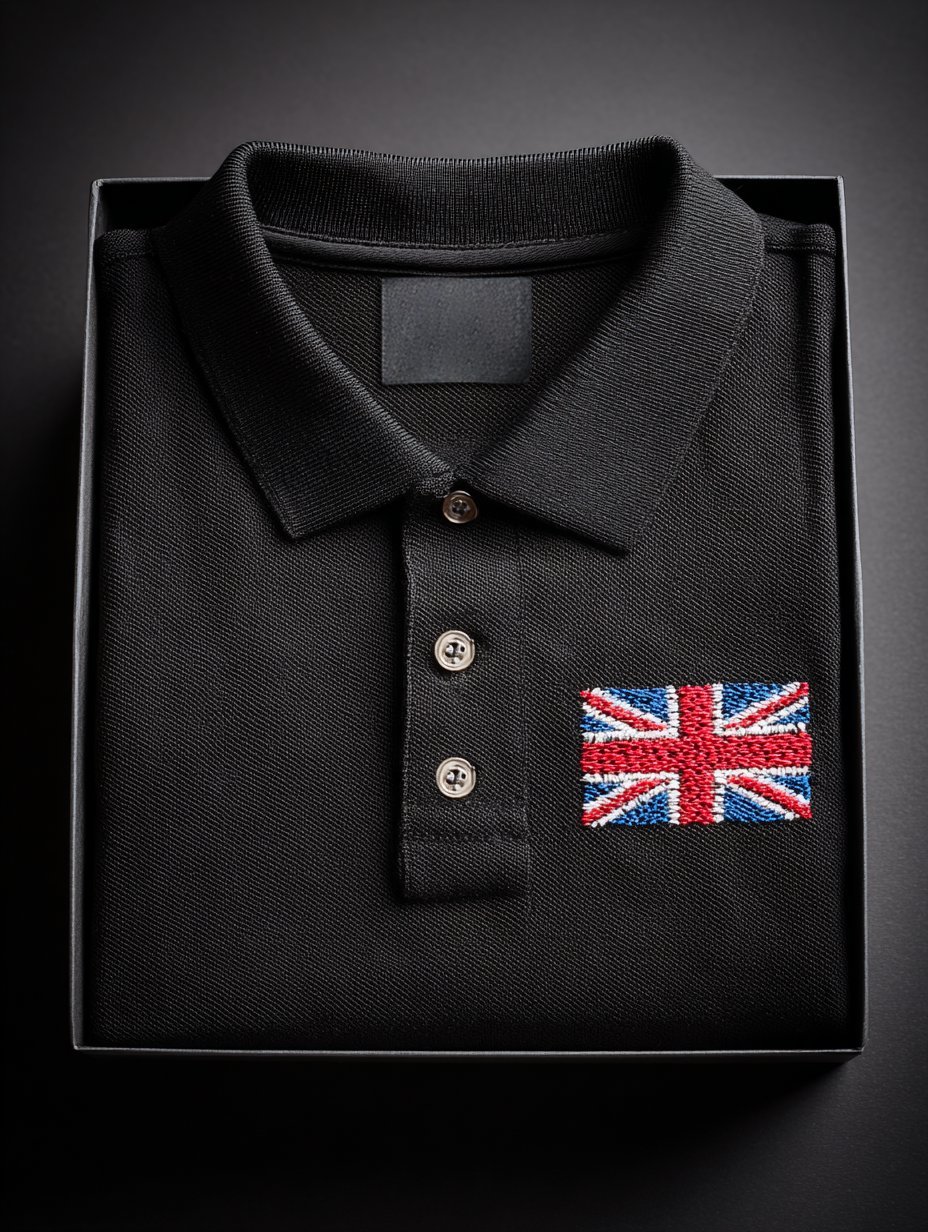 Men's Knitted British Embroidered Printed Polo Shirt