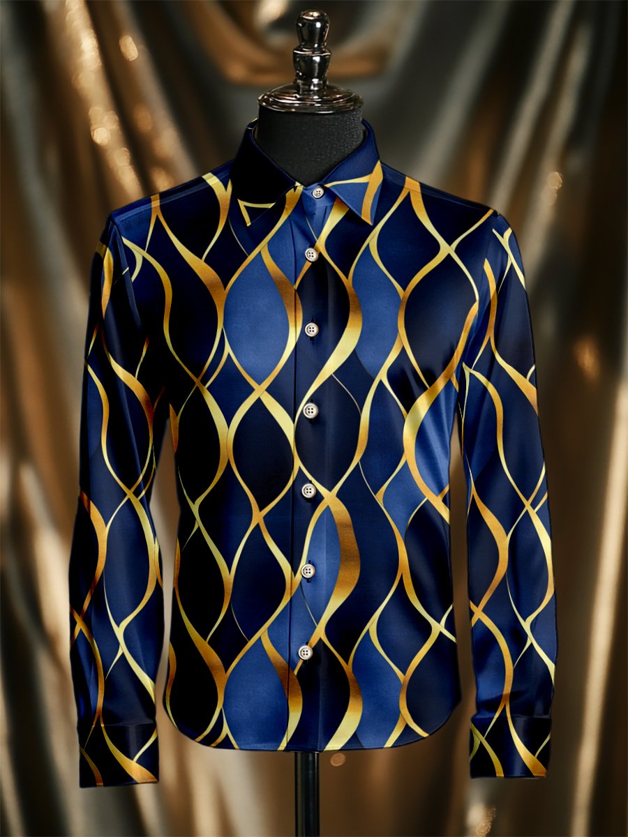 Men's Silk Luxury Business Long Sleeve Shirt
