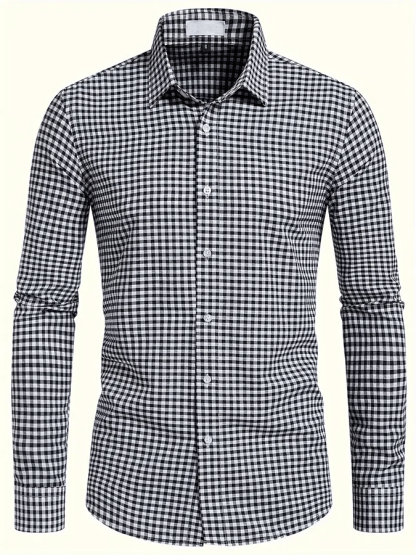 Men's Plaid Business Casual Shirt