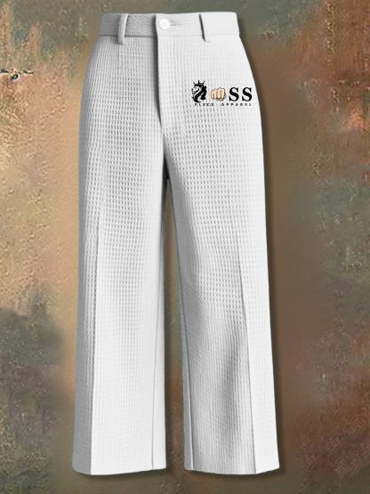 Men's Casual Business All-Match Waffle Straight Pants