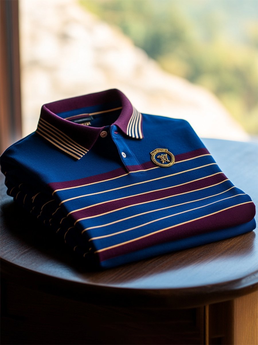 Men's Casual Business Long Sleeve Polo Shirt