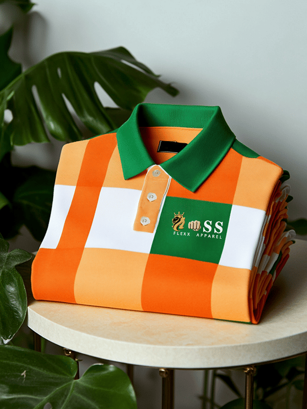 Men's Business Casual Printed Short Sleeve Polo Shirt