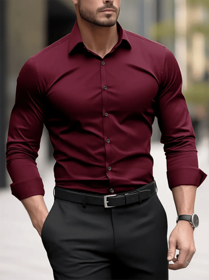 Men's Business Solid Color Casual Shirt