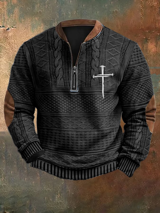 Men's Vintage Faith Print Sweatshirt