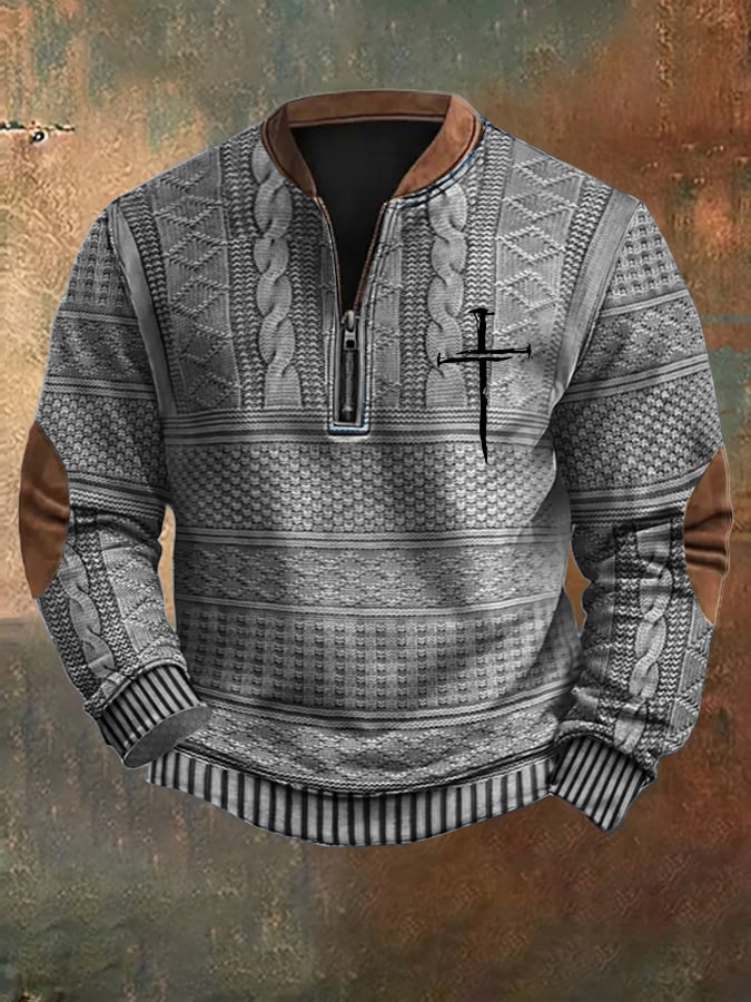 Men's Vintage Faith Print Sweatshirt