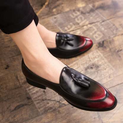 Men's Business Formal Casual Gradient Tassel Soft Loafers