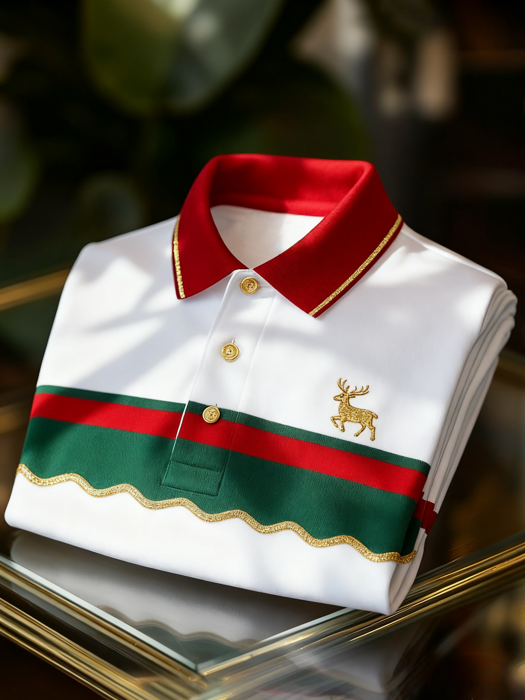 Men's Christmas Long Sleeve Polo Shirt