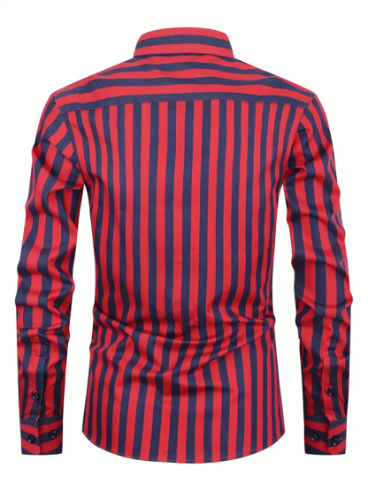 Men's Striped Business Casual Shirt