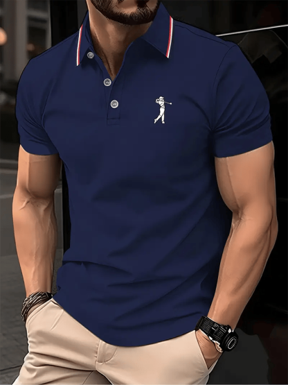 Men's Golf Casual Printed Casual Polo Shirt