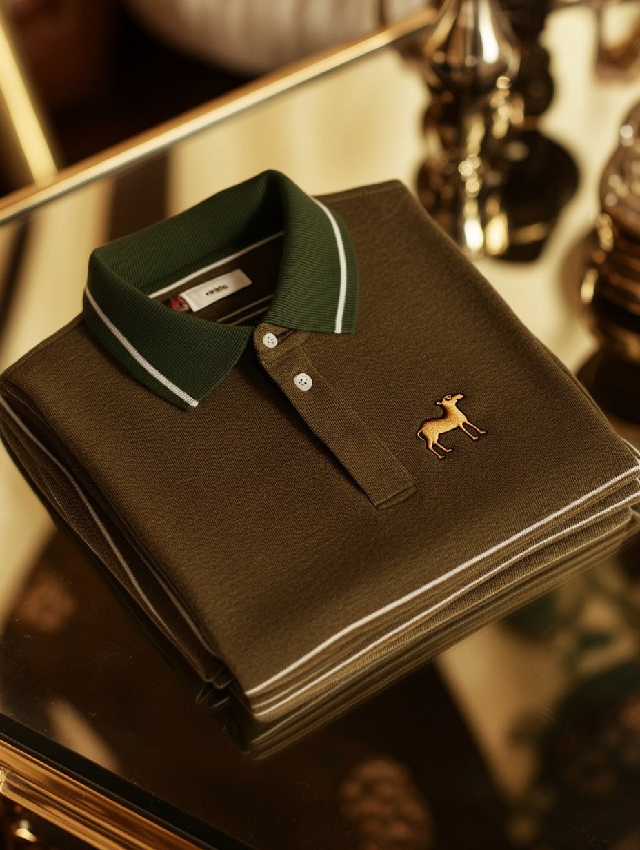 Men's Casual Business Button long Sleeve Polo Shirt