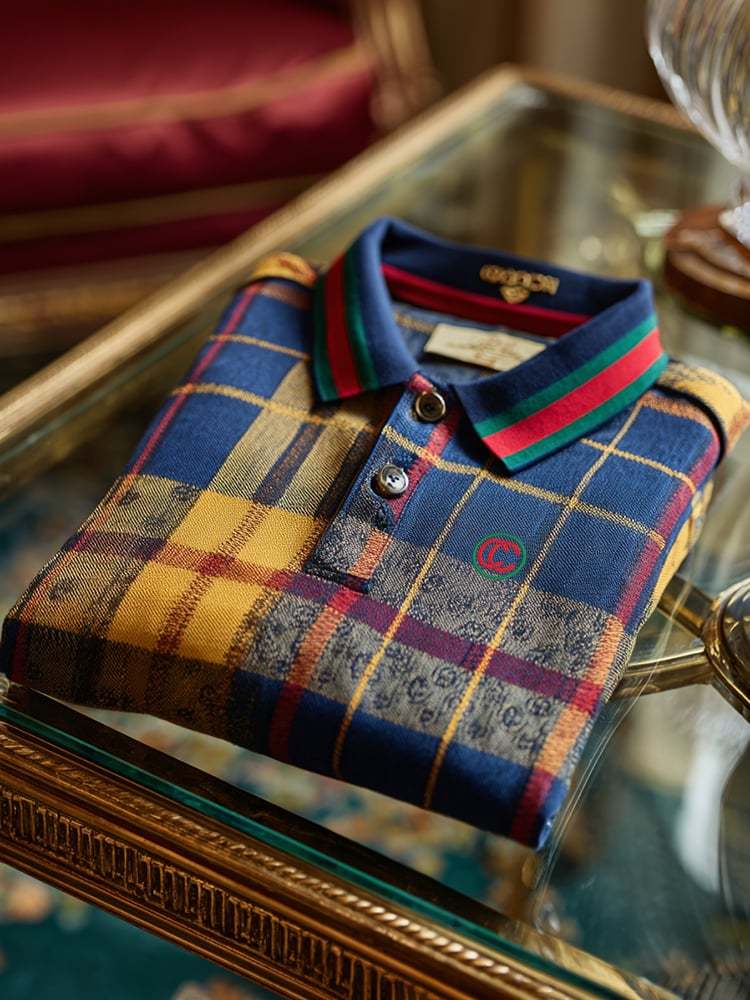 Men's Retro Business Print Long Sleeve Polo Shirt