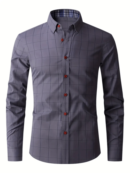Men's Plaid Business Casual Shirt