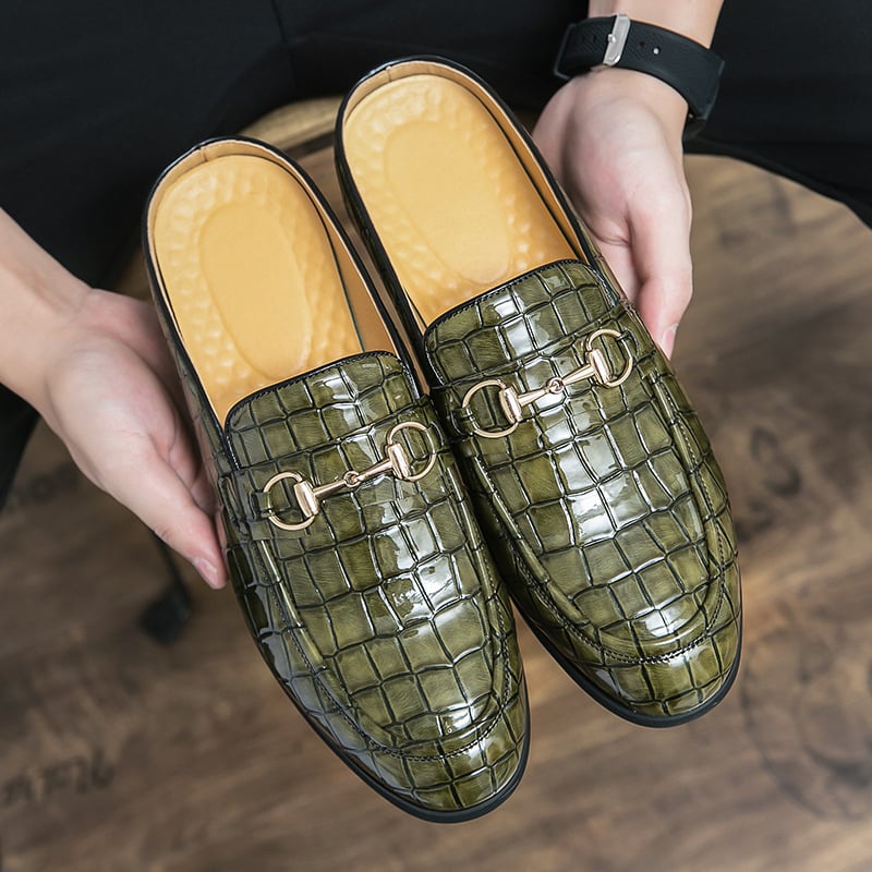 British Fashion Horsebit Heelless Breathable Faux Leather Shoes