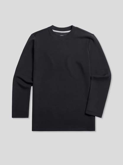 Modal Blend Elbow Patch Long Sleeve Tee:Slim Fit