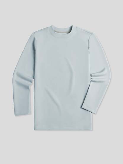 Modal Blend Elbow Patch Long Sleeve Tee:Slim Fit