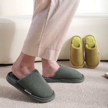 Thick-soled plush warm cotton slippers