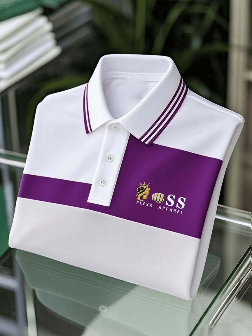 Men's Business Casual Printed Short Sleeve Polo Shirt