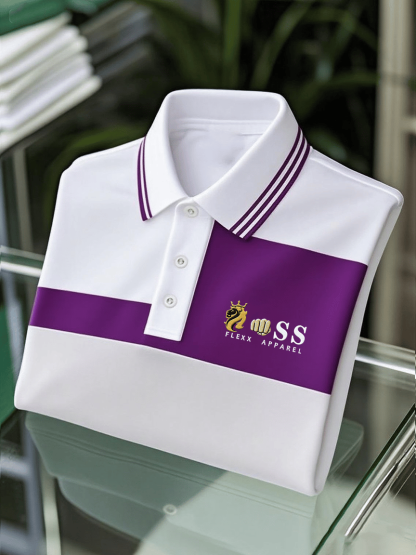 Men's Business Casual Printed Short Sleeve Polo Shirt