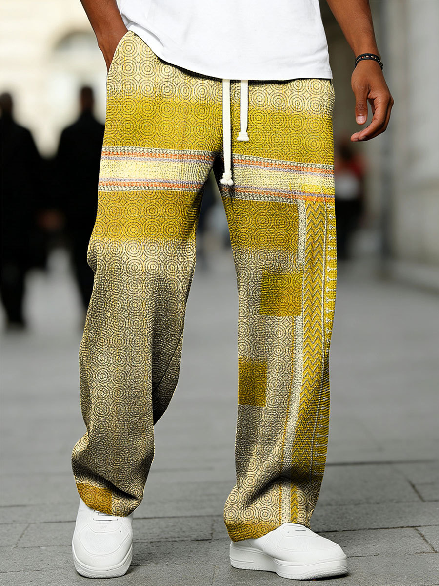 Men's Geometry Color Gradient Art Print Casual Suit Pants