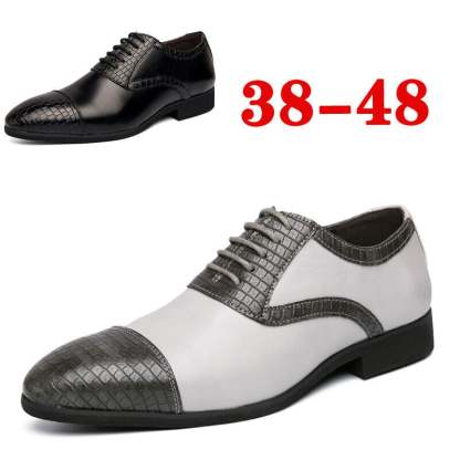 Business Casual Fashion Color Contrast Men'S Leather Shoes
