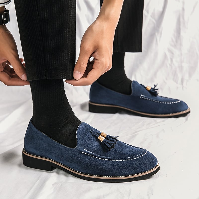 Fashionable And Comfortable Casual All-Match Suede Tassel Design Casual Leather Shoes