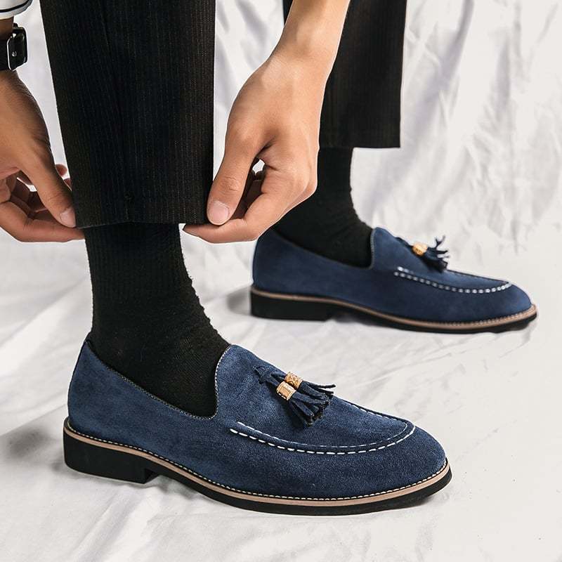 Fashionable And Comfortable Casual All-Match Suede Tassel Design Casual Leather Shoes