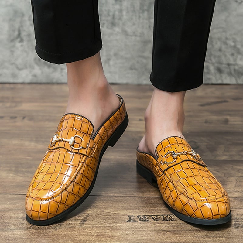 British Fashion Horsebit Heelless Breathable Faux Leather Shoes