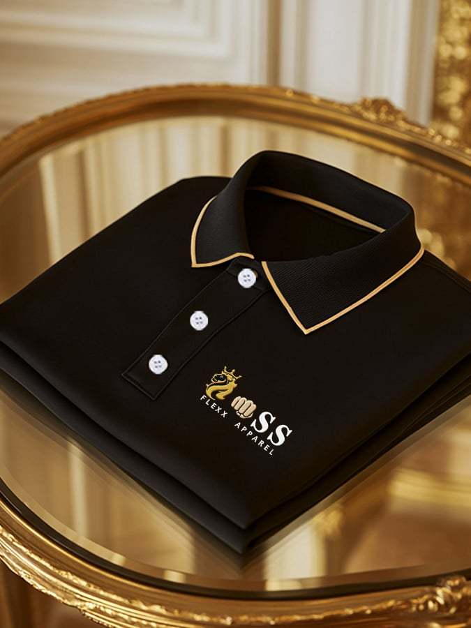 Men's Business Casual Printed Short Sleeve Polo Shirt