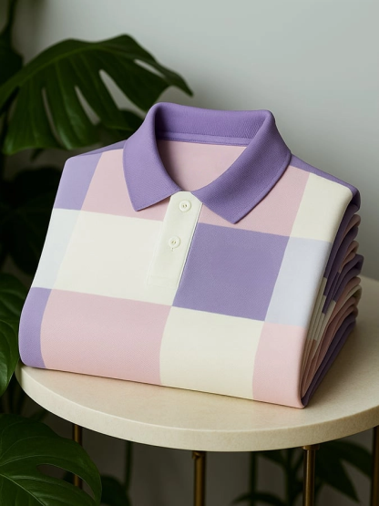 Men's Classic Business Old Money Button Short Sleeve Polo Shirt