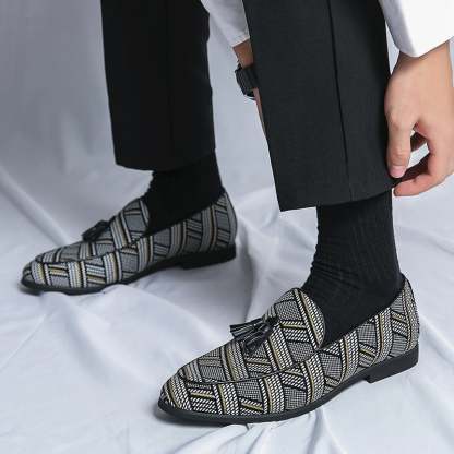 Men'S Fashion All-Match Ethnic Style Casual Leather Shoes