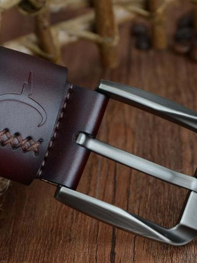 Business Casual Cowhide Fashion Men's Pin Buckle Belt