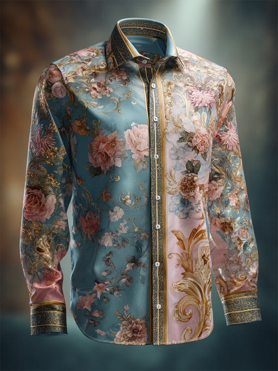 Men's Luxe Satin Long Sleeve Shirt