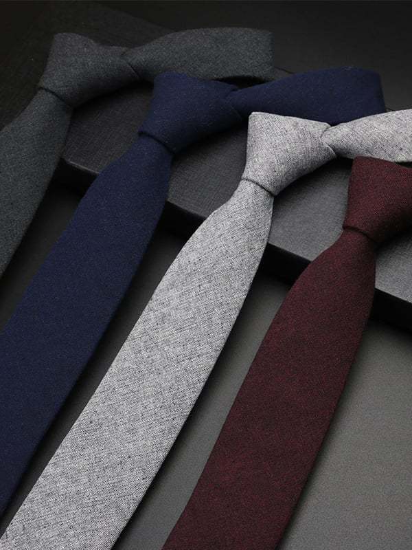 Men's British Solid Color Retro Gentleman Shirt Tie