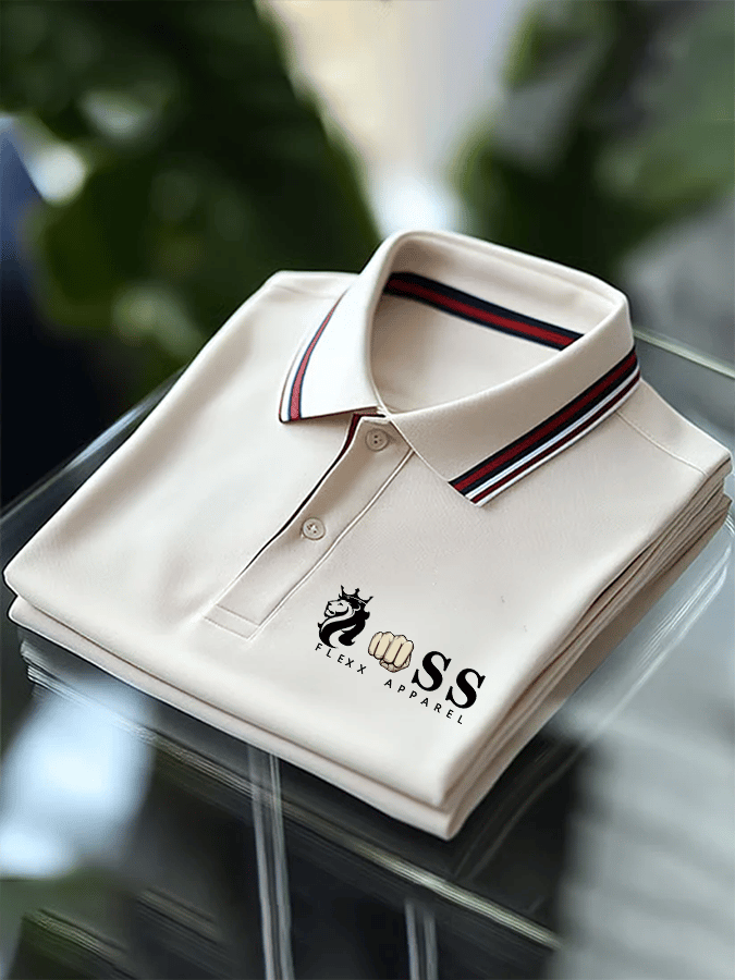 Men's Fashion Business Letter Printed Casual Polo Shirt