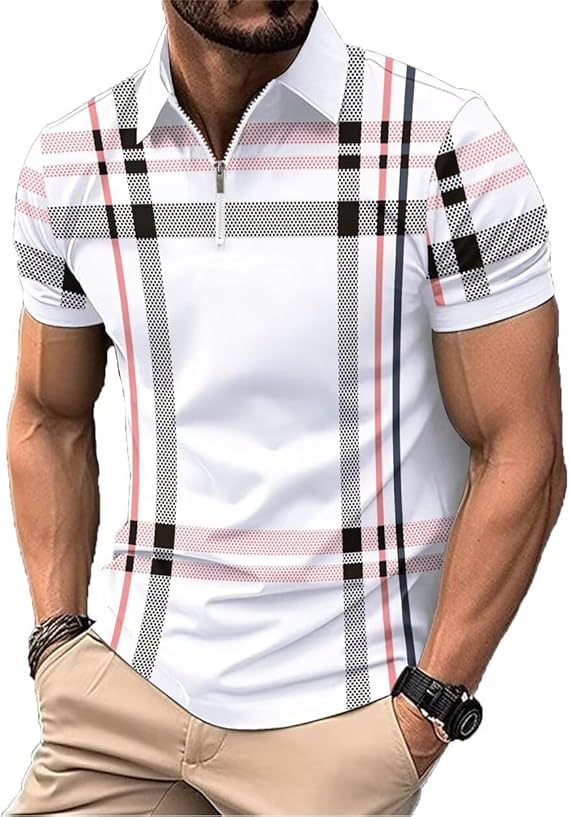 Men's Casual Business Button Short Sleeve Polo Shirt