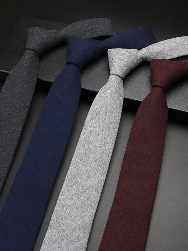 Men's British Solid Color Retro Gentleman Shirt Tie