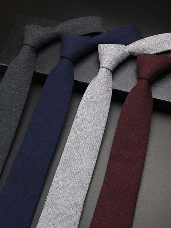 Men's British Solid Color Retro Gentleman Shirt Tie