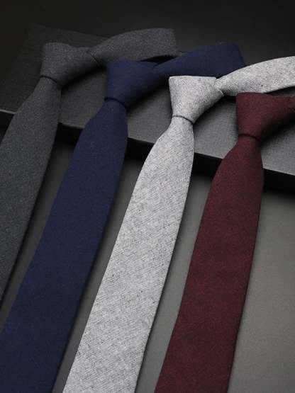 Men's British Solid Color Retro Gentleman Shirt Tie