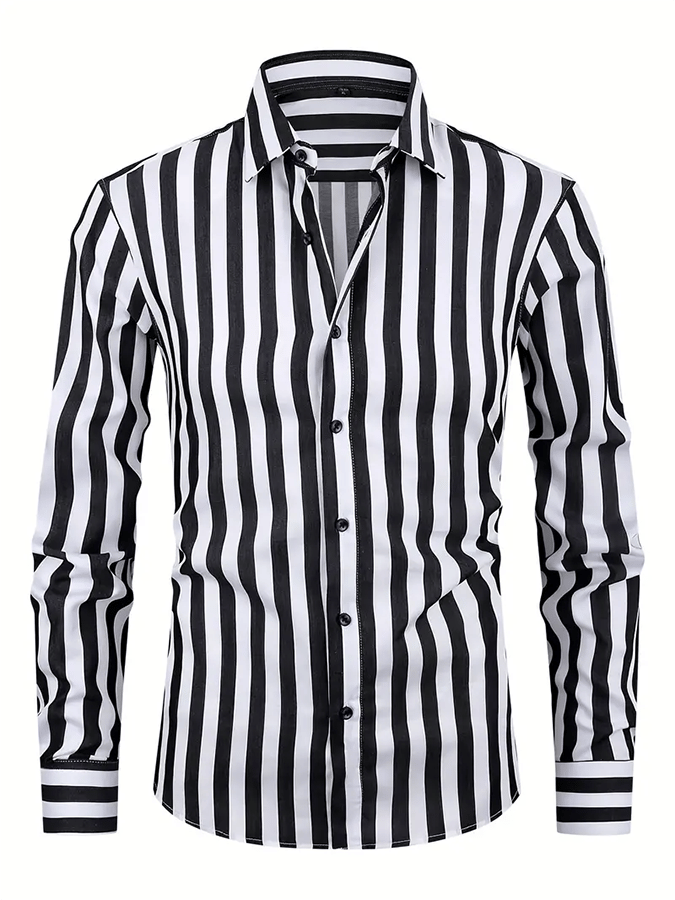 Men's Striped Business Casual Shirt