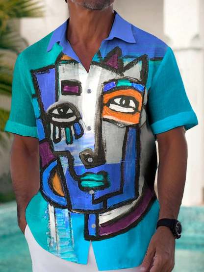 Fashion Art Irregular Printing Men's Shirt